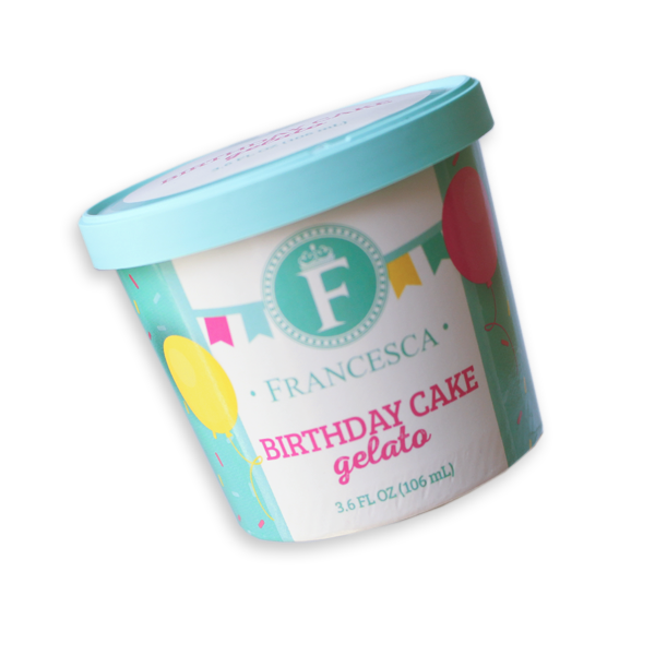 birthday cake gelato single-serve cup