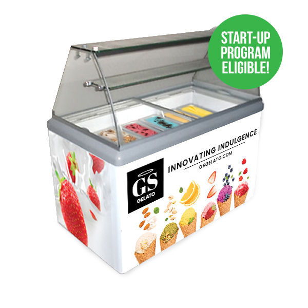 hbg 7 flavor gelato display case equipment