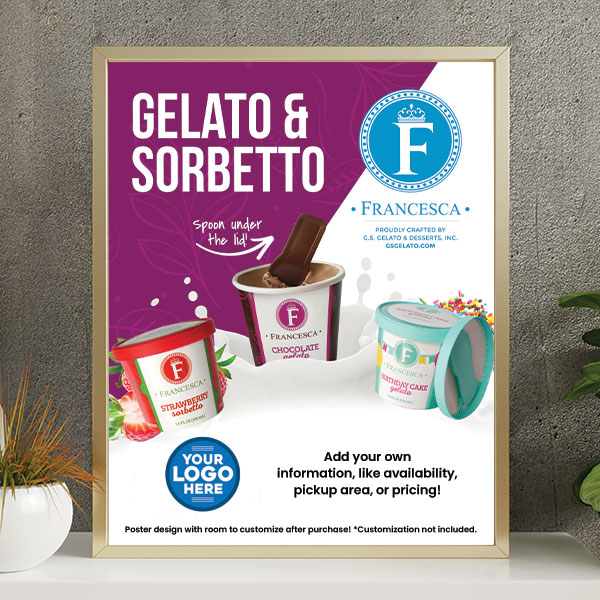 single-serve gelato and sorbet poster