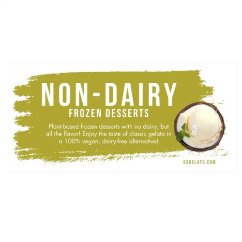 non-dairy frozen dessert display case glass cling