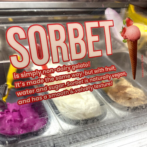 sorbet glass cling dipping cabinet sign