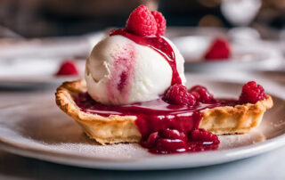 white chocolate raspberry gelato tart