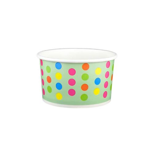 5 oz. aqua polka dot paper gelato cup