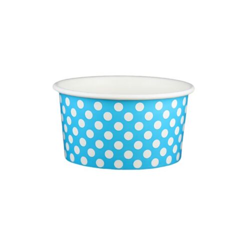 6 oz. blue polka dot paper gelato cup