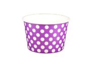 8 oz. purple polka dot paper gelato cup