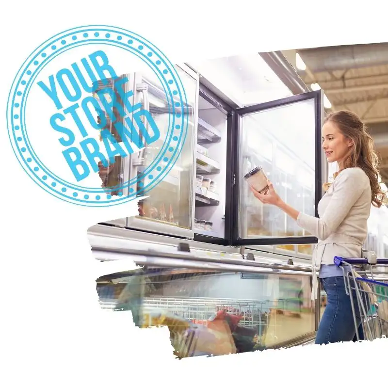 private label gelato in freezer aisle