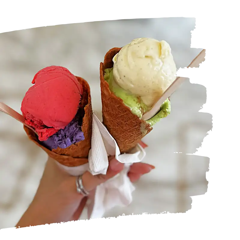 gelato in cones