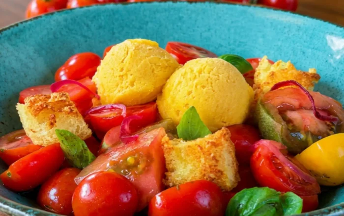 panzanella mango sorbetto