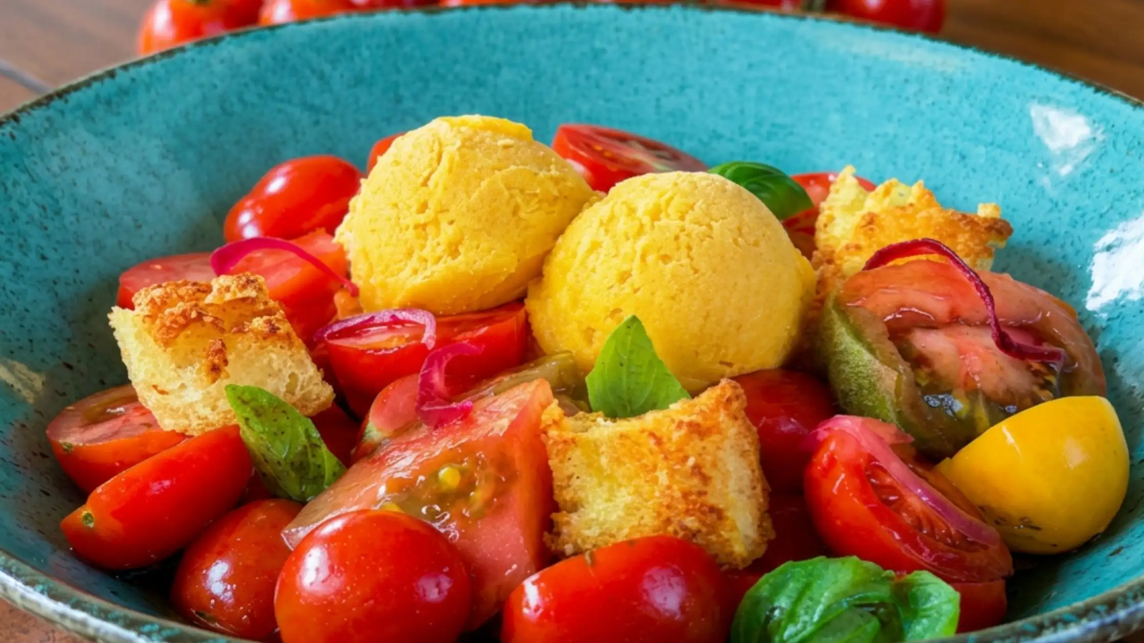 panzanella mango sorbetto